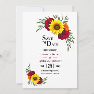 Reserve A Data Casamento de Rosa de Sunflower Elegante Salva O D