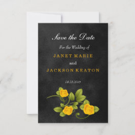 Reserve A Data Casamento de Rosa Negra e Amarela - Salve a Data