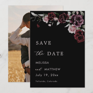 Reserve A Data Casamento de Rosas Sombrias Vintage