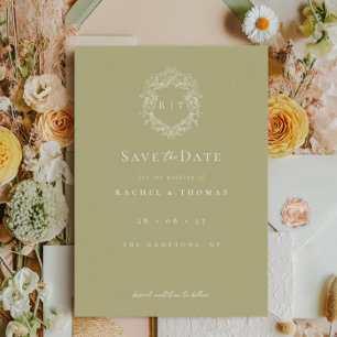 Reserve A Data Casamento de Sage em Monograma de Caligrafia Elega