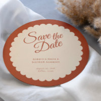 Casamento de Scallop do Script Terracotta Elegante