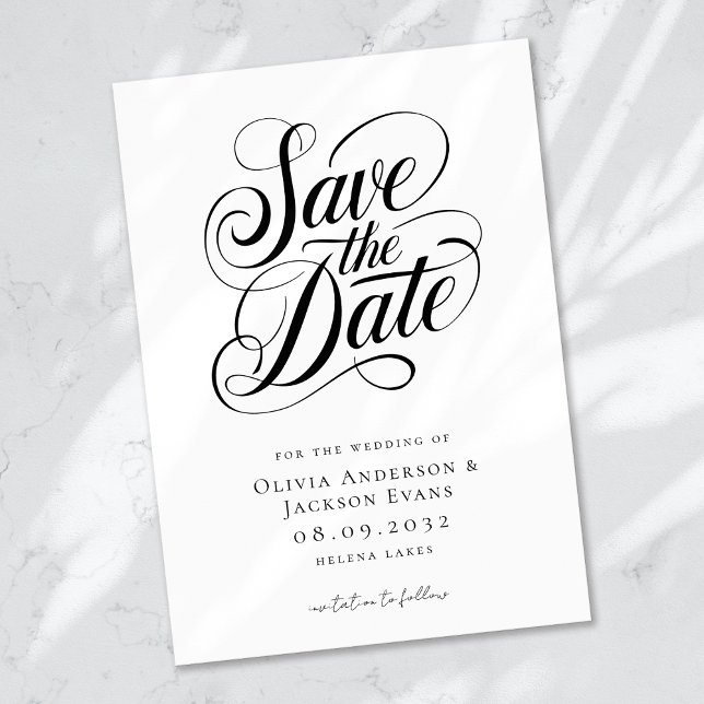 Reserve A Data Casamento de Script de Caligrafia Chic (Criador carregado)