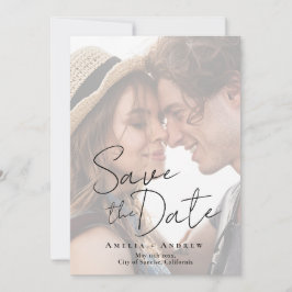 Reserve A Data Casamento de Script de Foto do Noivado Elegante