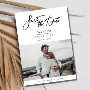 Reserve A Data Casamento de Script de Foto Moderno Salve a Data