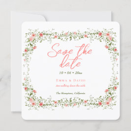 Reserve A Data Casamento de Script Elegante de Rosas Botânicos Ch