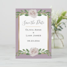 Casamento de Script Elegante Floral de Lavanda Dus