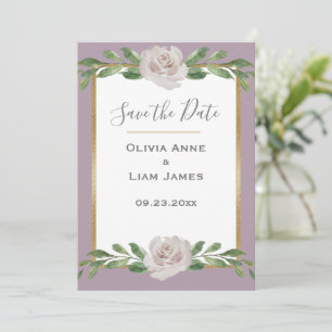 Reserve A Data Casamento de Script Elegante Floral de Lavanda Dus