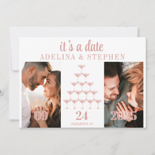 Reserve A Data Casamento de Script em Torre Rosa Rosa Elegante