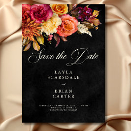 Reserve A Data Casamento de Script Floral Boho Boho Negra Elegant
