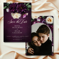 Casamento de Script Floral de Lavanda e Borgonha