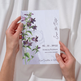 Reserve A Data Casamento de Script Floral de Púrpura Chic Elegant