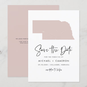Reserve A Data Casamento de Script Minimalista do Mapa Rosa do Ne