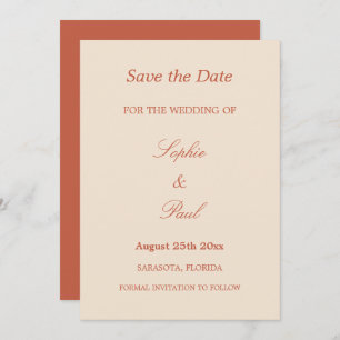 Reserve A Data Casamento de Script Terracotta Elegante Salve a Da