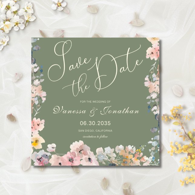 Reserve A Data Casamento de Selvagens Verdes de Cadeias de Água E (Criador carregado)