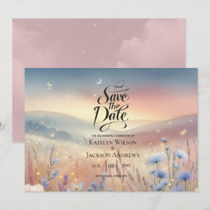 Reserve A Data Casamento de sussurros de flor selvagem lunar