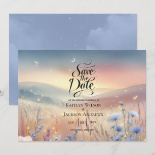 Reserve A Data Casamento de sussurros de flor selvagem lunar