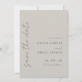Reserve A Data Casamento de Taupe Elegante Simples