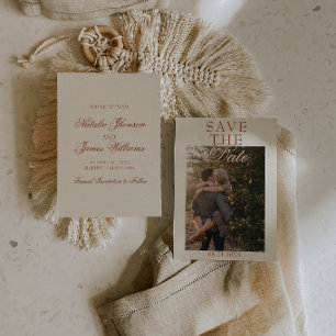 Reserve A Data Casamento de Terracota de Laranja Queimada de Crem