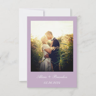 Reserve A Data Casamento de Texto Lilac Purple Foto Elegante Simp
