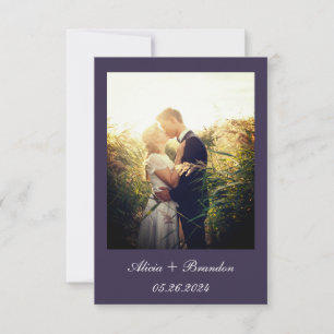 Reserve A Data Casamento de Texto Lilac Purple Foto Elegante Simp