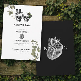 Reserve A Data Casamento de Til Death Gothic Heart Floral Skulls