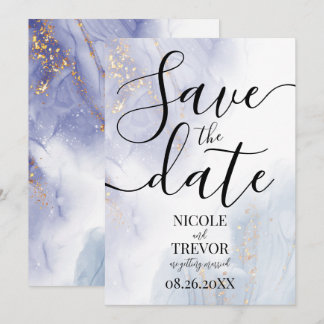 Reserve A Data Casamento de Tinta Alcoólica Azul Roxo Personaliza