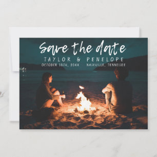 Reserve A Data Casamento de Trendy Adventure Bonfire Salvar a Dat