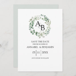 Reserve A Data Casamento de Ucalyptus watercolor