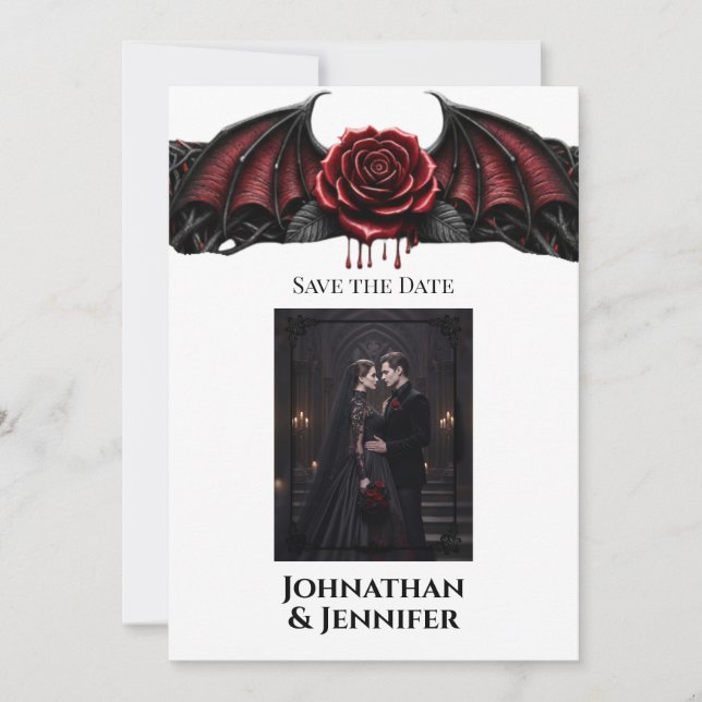 Reserve A Data Casamento de Vampiro Gótico de Noite Eterna Romanc (Frente)