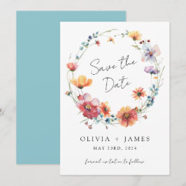 Reserve A Data Casamento de Verão de Wreath de Flor Selvagem Eleg