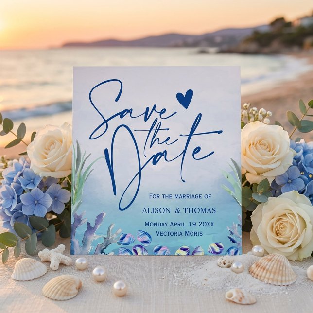 Reserve A Data Casamento de Verão Dois Peixes Menos no Mar  (#LuxuryWedding
#CoastalWedding
#BeachWedding
#RomanticWedding
#SaveTheDate
#WeddingStationery
#beach)
