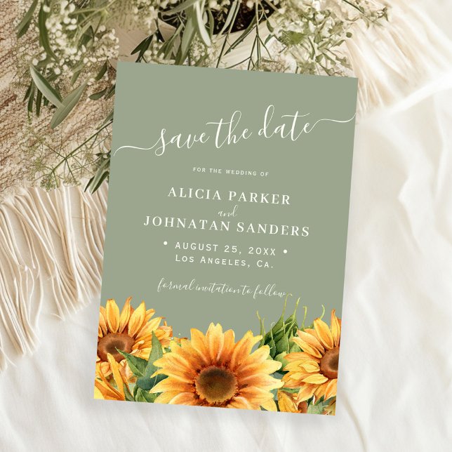 Reserve A Data Casamento de verão floral rústico boho em verde sá (Criador carregado)