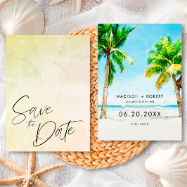 Reserve A Data Casamento de Verão na Praia com Palmeira Tropical