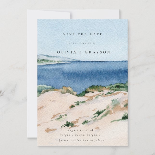 Reserve A Data Casamento de Verão na Praia do Oceano Moderno Salv (Frente)