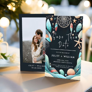 Reserve A Data Casamento de Vidro do Mar Empilhado com Aqua Sand 