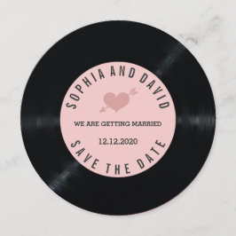 Reserve A Data Casamento de Vinil Retro Blush SAVE THE DATE