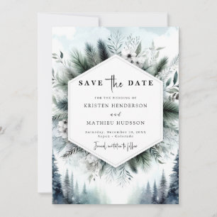 Reserve A Data Casamento de Watercolor Chic Mountain