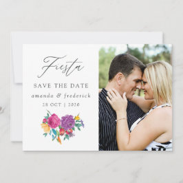 Reserve A Data Casamento de Watercolor Floral Fiesta