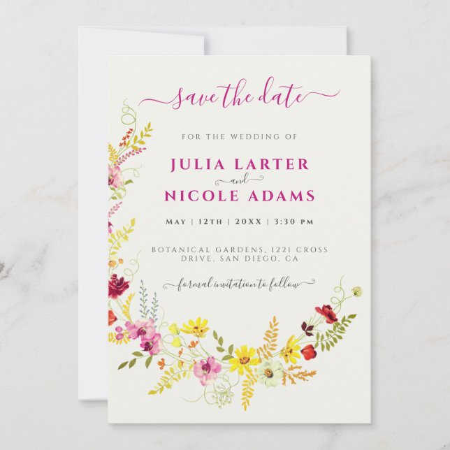 Reserve A Data Casamento de Wreath com Orquídeas Selvagens Rosa P (Frente)