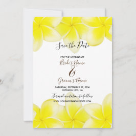 Reserve A Data Casamento de Yellow Plumeria Frangipani Salvar a D
