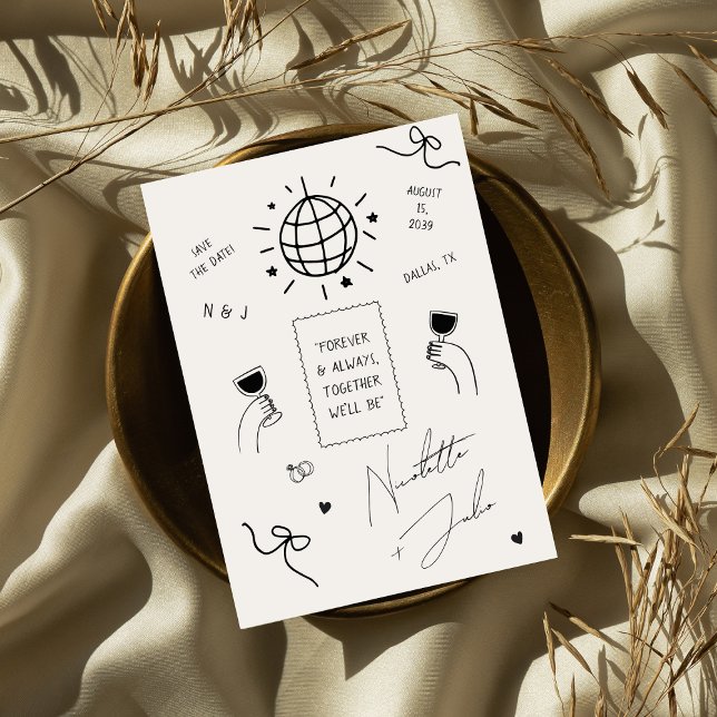 Reserve A Data Casamento Desenho Da Mão De Escrivores De Cotação  (Criador carregado)