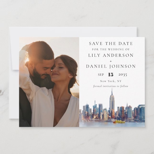 Reserve A Data Casamento Destino Fotográfico em Nova York (Frente)