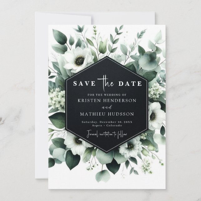 Reserve A Data Casamento Digital Boho Eucalyptus (Frente)