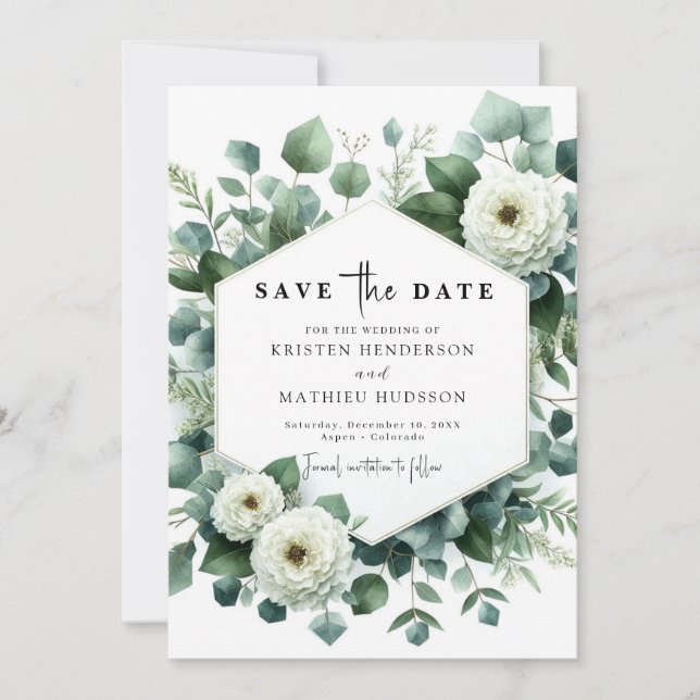 Reserve A Data Casamento Digital Eucalyptus Botânico (Frente)