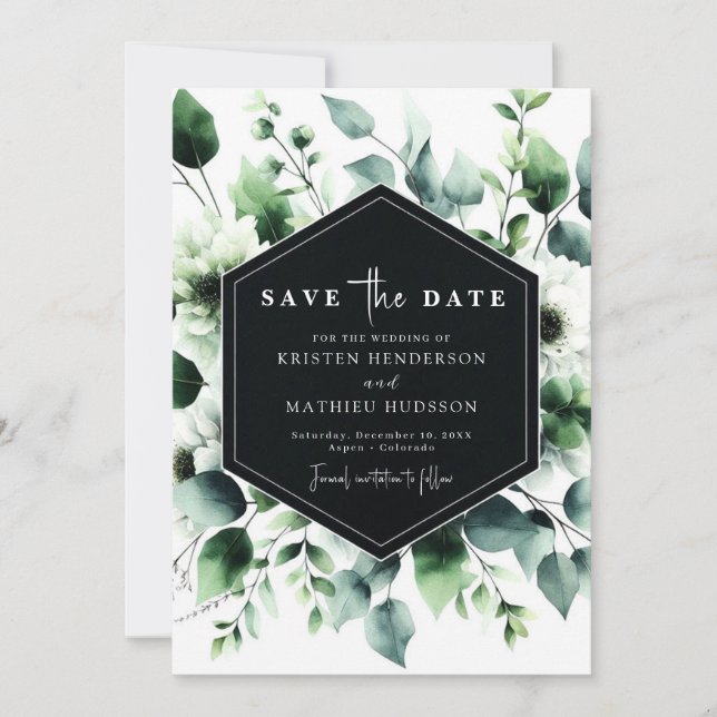 Reserve A Data Casamento Digital Eucalyptus Russo Único (Frente)