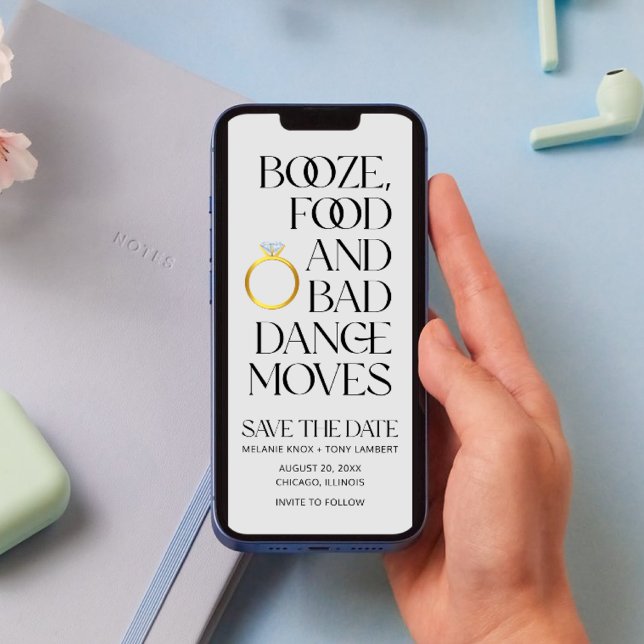 Reserve A Data Casamento Digital Único Engraçado Salve a Data (Funny Unique Digital Wedding Save the Date)