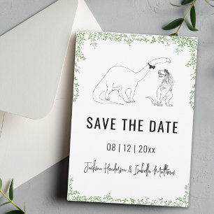 Reserve A Data Casamento Divertido de Dinossauros em Verde Salve 