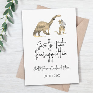 Reserve A Data Casamento Divertido de Dinossauros Salve a Data