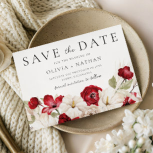 Reserve A Data Casamento Divine Bloom: Flores Brancas e Vermelhas