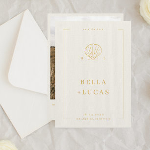 Reserve A Data Casamento do Código QR do Monograma do Shell Coste